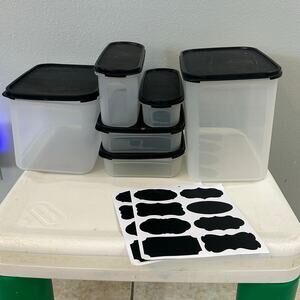Tupperware Upperware Food Storage Set of 6 with Lids +
Free Chalkboard Labels